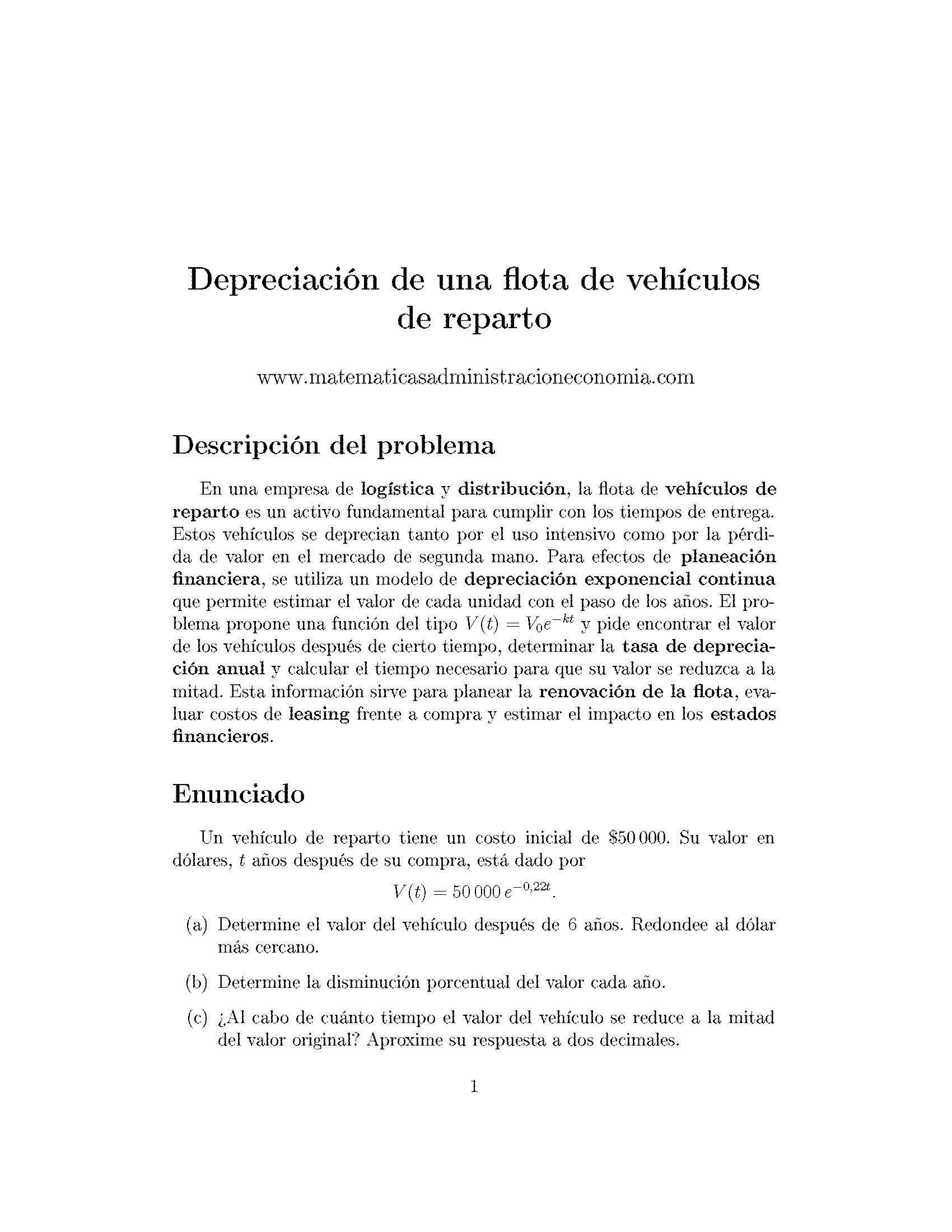 Depreciación de una flota de vehículos de reparto - Matemáticas Aplicadas para Administración y Economía_Página_1