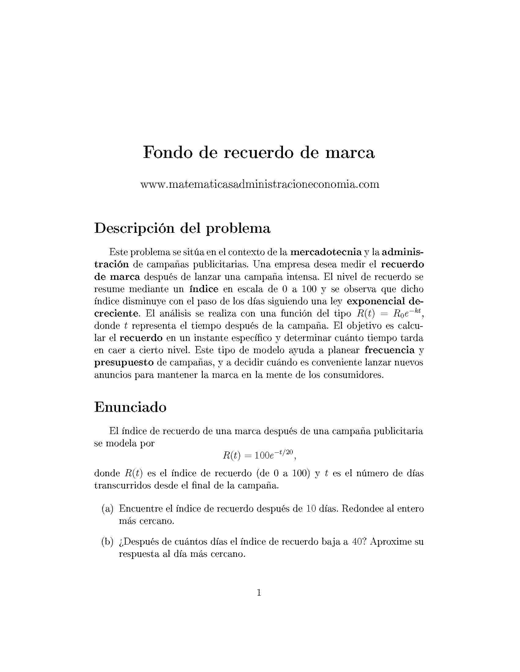 Fondo de recuerdo de marca - Matemáticas Aplicadas para Administración y Economía