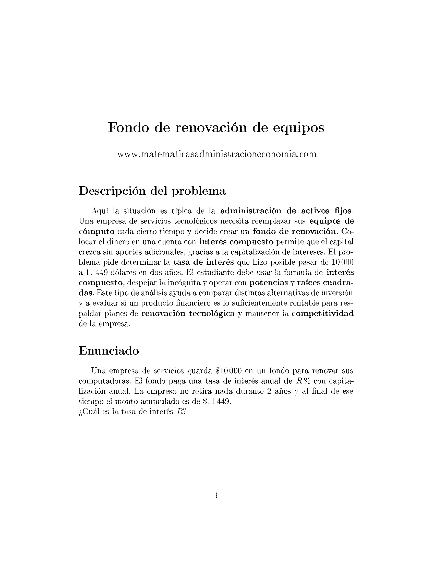 Fondo de renovación de equipos - Matemáticas Aplicadas para Administración y Economía
